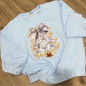 Vintage Blue Christmas Tree Sweatshirt